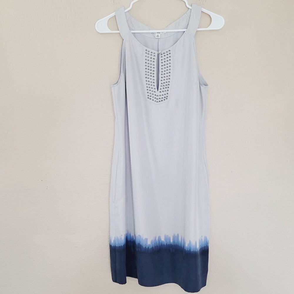 Banana Republic 100% Silk Midi Dress Size Medium Ombre Lined Lightweight Pockets